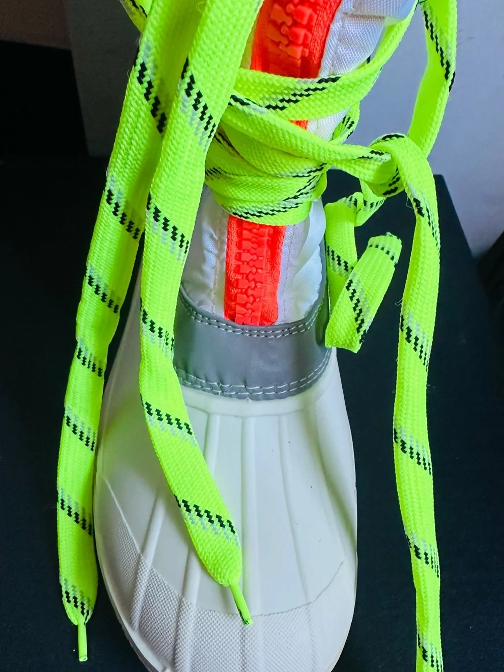 DSQUARED2  Neon Yellow & White Waterproof Snow Boots